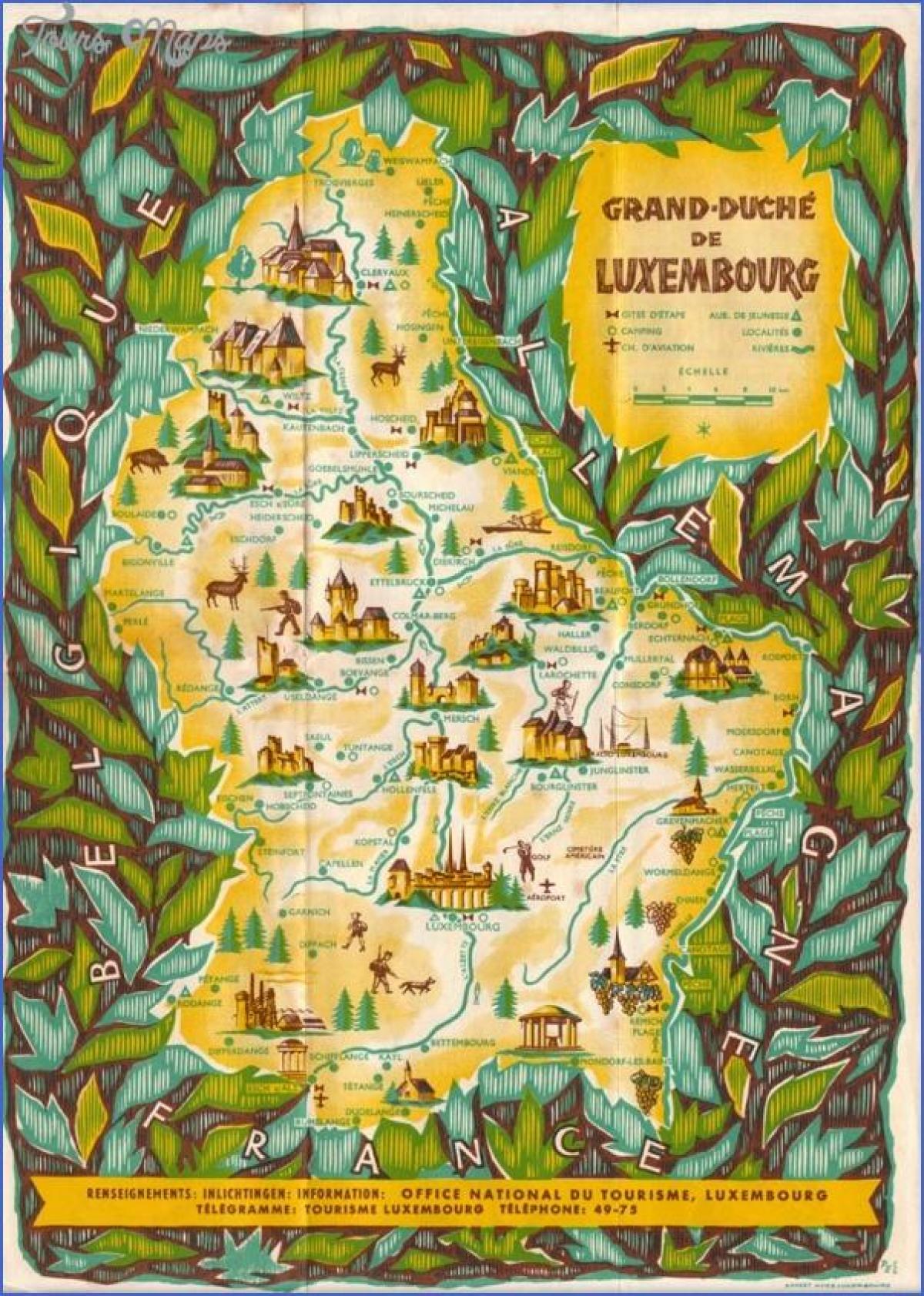 mappa di Lussemburgo visite turistiche