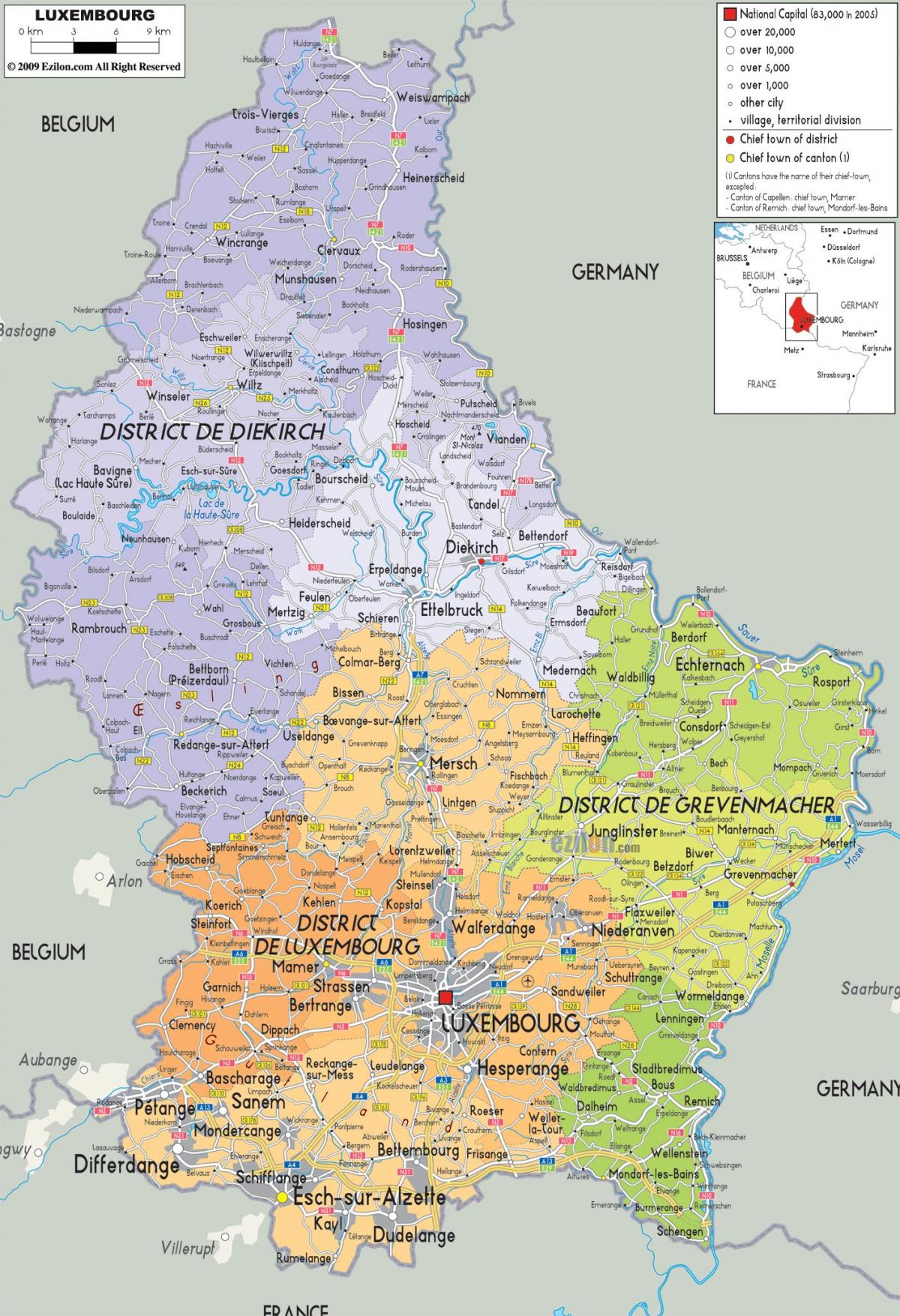 Campagna lussemburgo la mappa