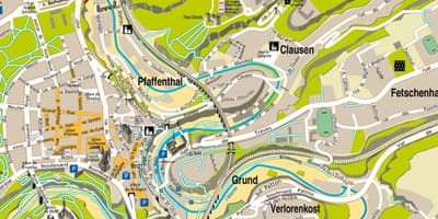 Mappa di Lussemburgo strada