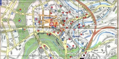 Mappa di Lussemburgo città vecchia